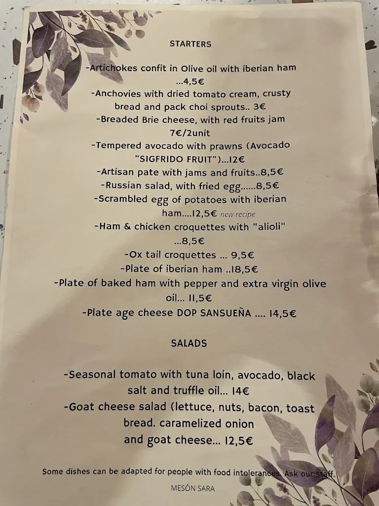 Menu_Mesón Sara_Alcaucín_image_2