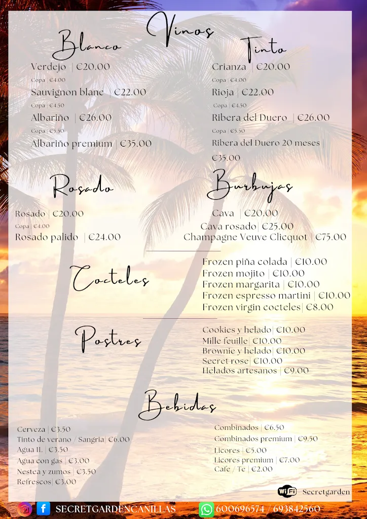 Menu_Secret Garden Restaurant_Alcaucín_image_1