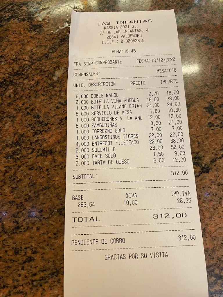 DANIEL MOLL_Restaurante Las Infantas_Valdemoro_review