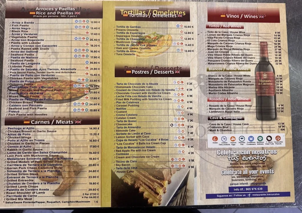 Menü_Restaurante Los Cucalos_Orihuela_Bild_2