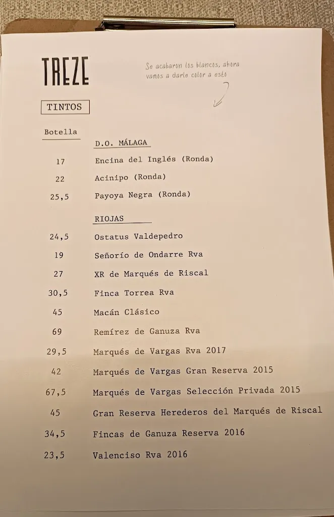 Menu_Treze Restaurante Alhaurín_Alhaurín el Grande_image_1