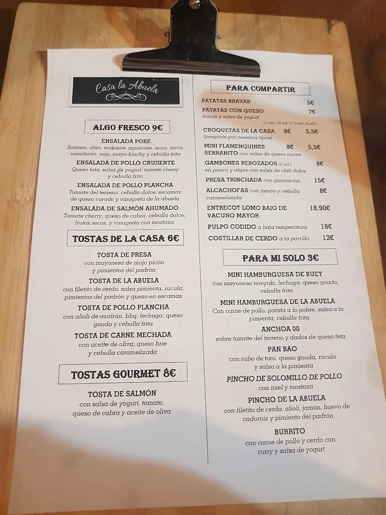 Menu_Taperia Casa La Abuela_Alhaurín el Grande_immagine_3