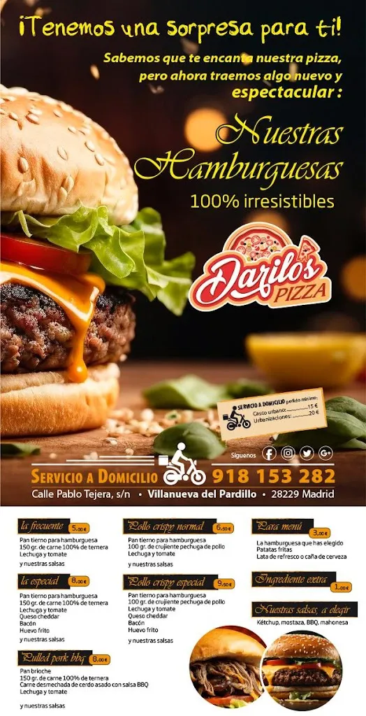 Menu_Darilo's Pizza Villanueva Pardillo_Villanueva del Pardillo_image_1