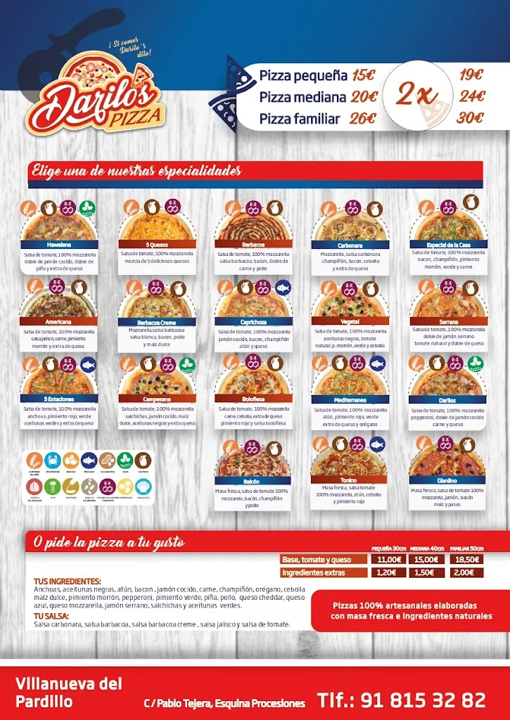 Menu_Darilo's Pizza Villanueva Pardillo_Villanueva del Pardillo_image_2