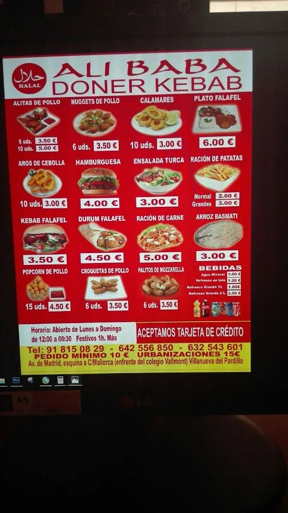 Menu_Ali Baba Döner Kebab Restaurante Hindu_Villanueva del Pardillo_image_4