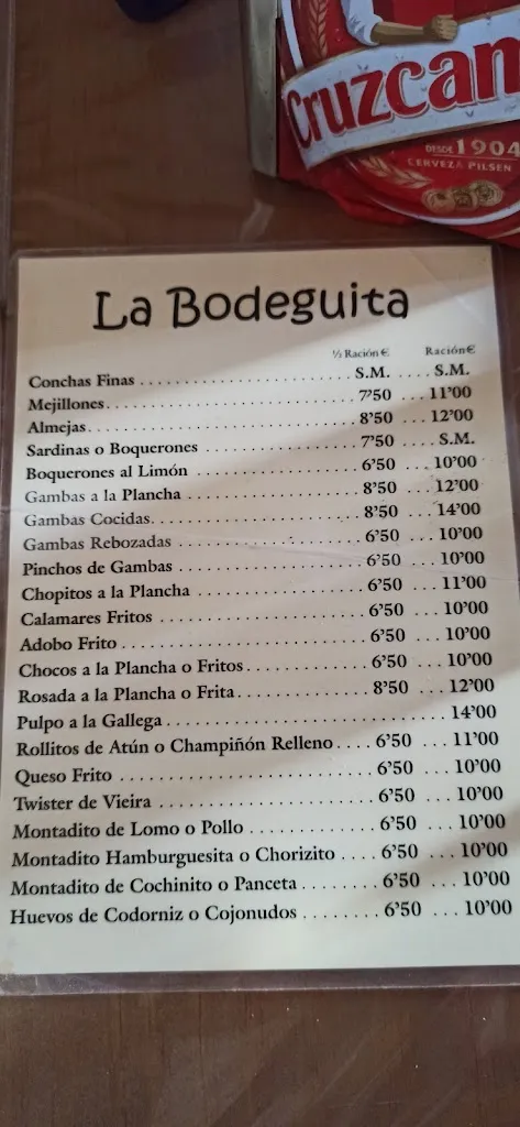 Menu_Bar la bodega_Almargen_image_1