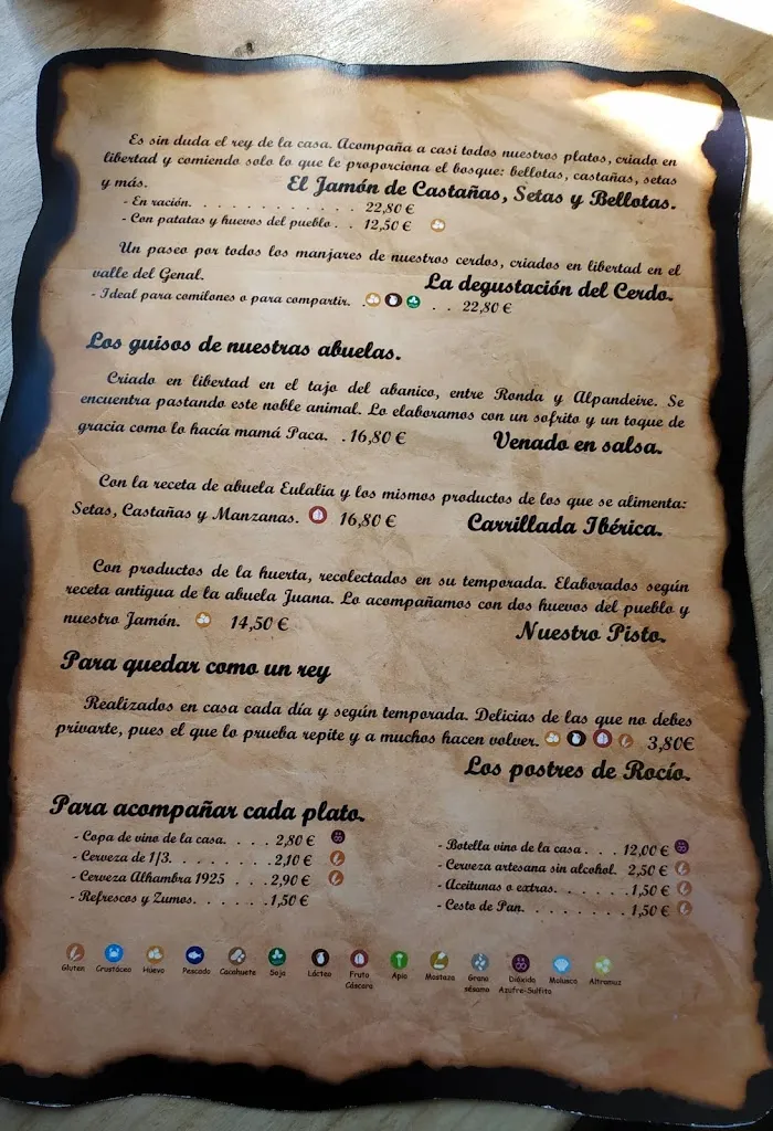 Menu_Cueva La Higuera_Alpandeire_image_1