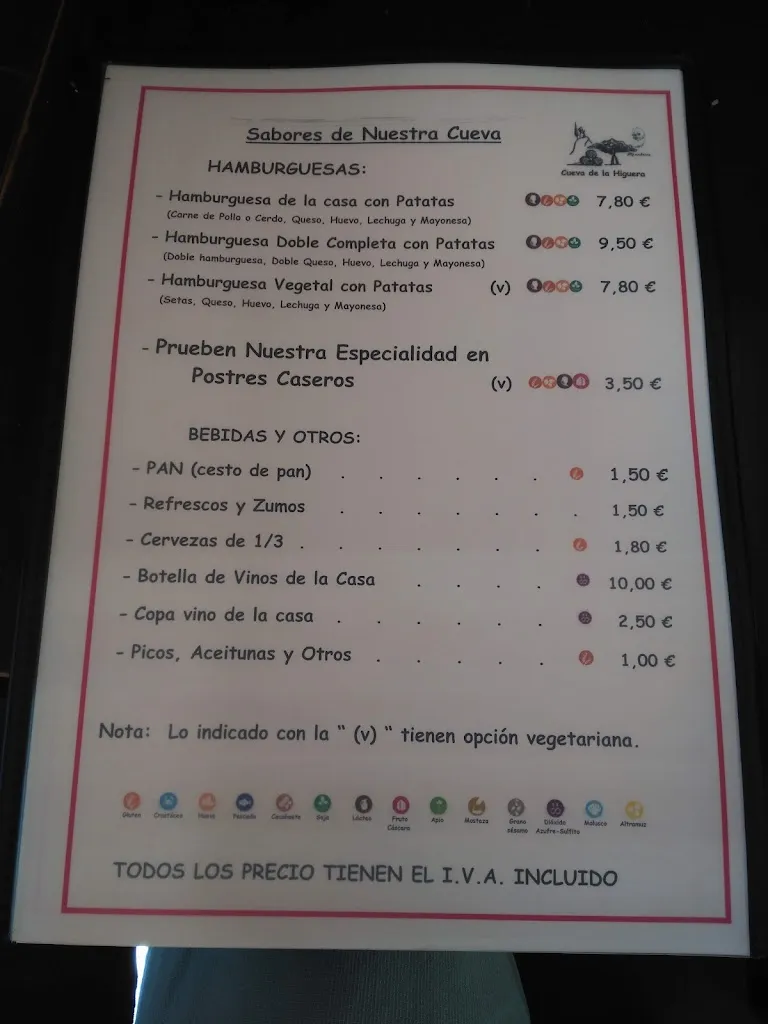 Menu_Cueva La Higuera_Alpandeire_image_3