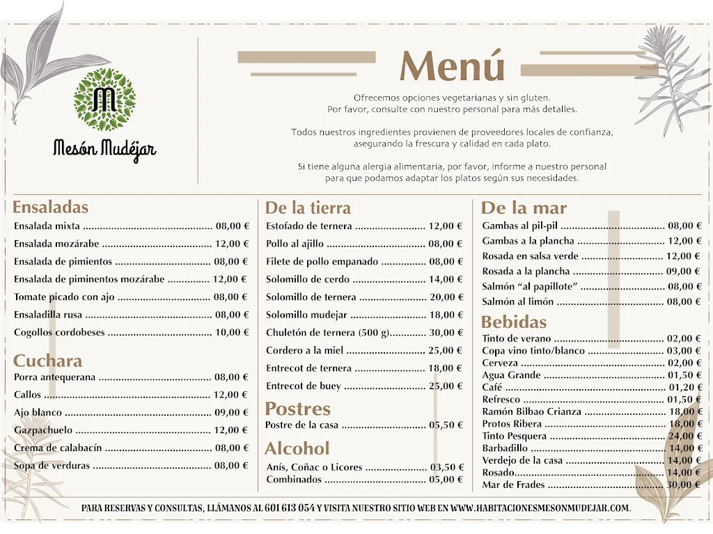 Menu_Mudéjar Posada&Mesón_Árchez_image_1