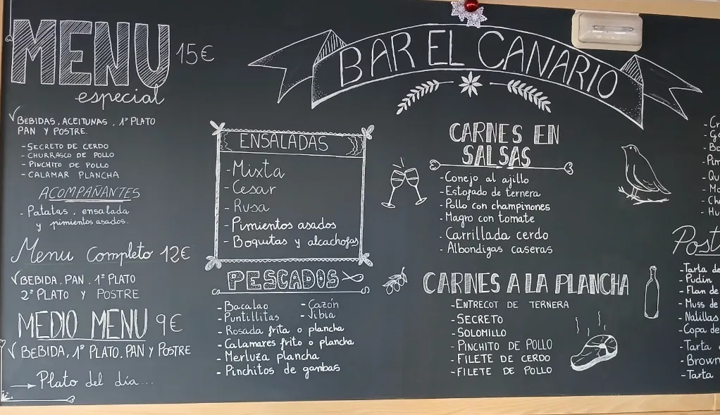 Menu_Bar el Canario_Alozaina_image_1