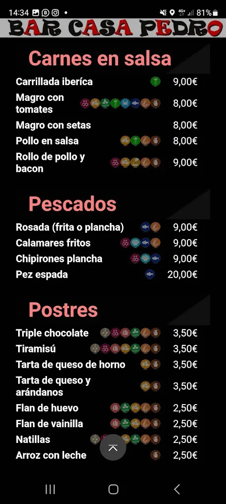 Menu_Bar Casa Pedro_Alozaina_image_1