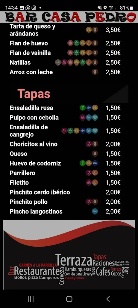 Menu_Bar Casa Pedro_Alozaina_image_3