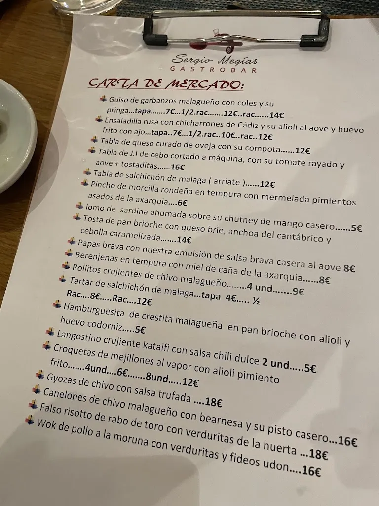 Menu_TABERNA SERGIO MEGIAS_Alhaurín de la Torre_immagine_1