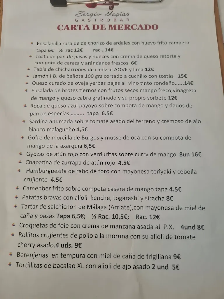 Menu_TABERNA SERGIO MEGIAS_Alhaurín de la Torre_immagine_3