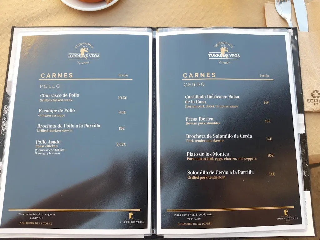 Menu_Restaurante Torre de Vega 