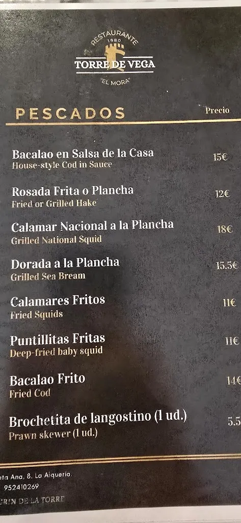 Menu_Restaurante Torre de Vega 