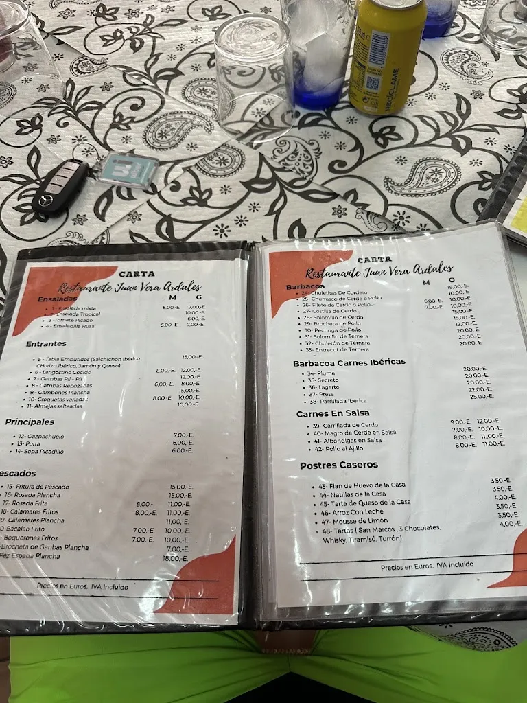 Menu_Bar Restaurante Juan Vera_Ardales_image_1