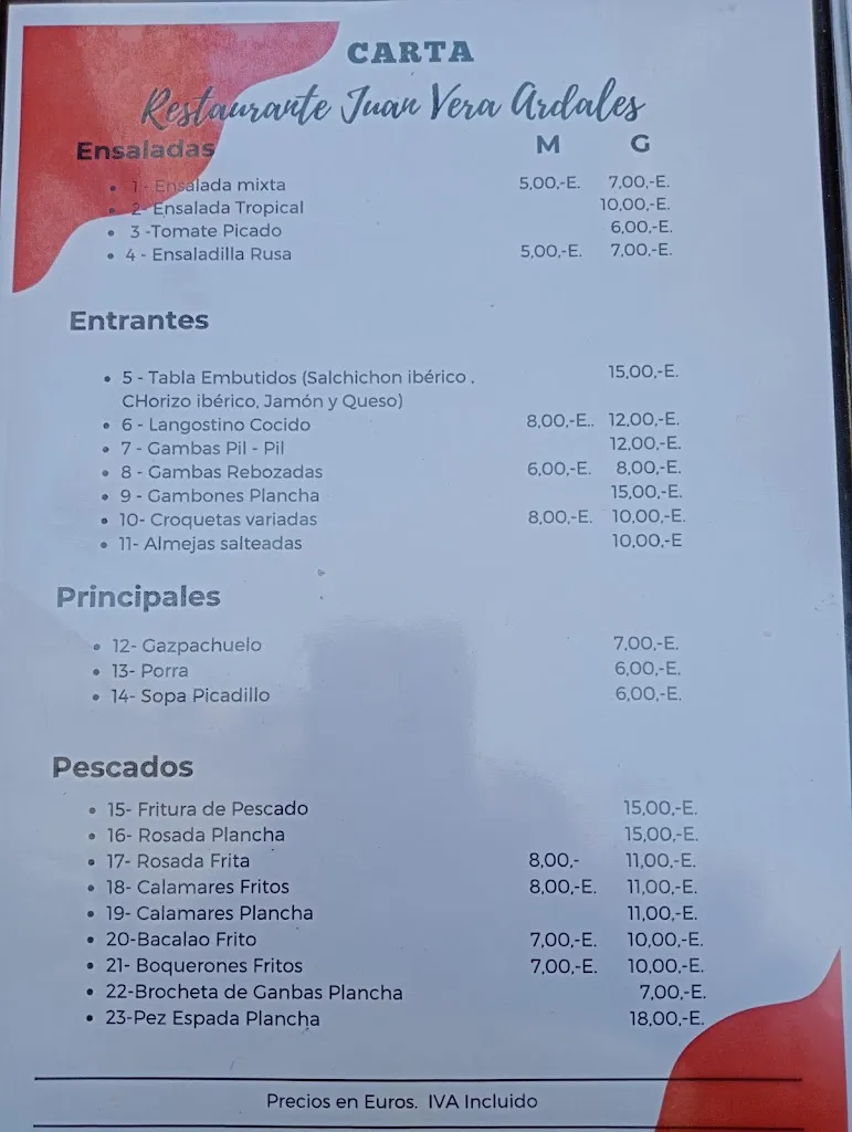 Menu_Bar Restaurante Juan Vera_Ardales_image_2