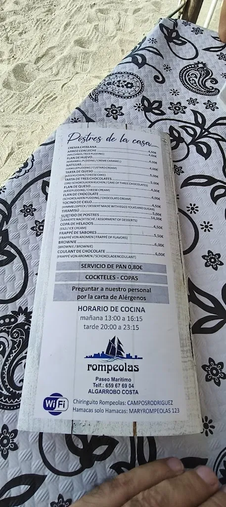 Menu_Chiringuito Rompeolas_Algarrobo_immagine_4