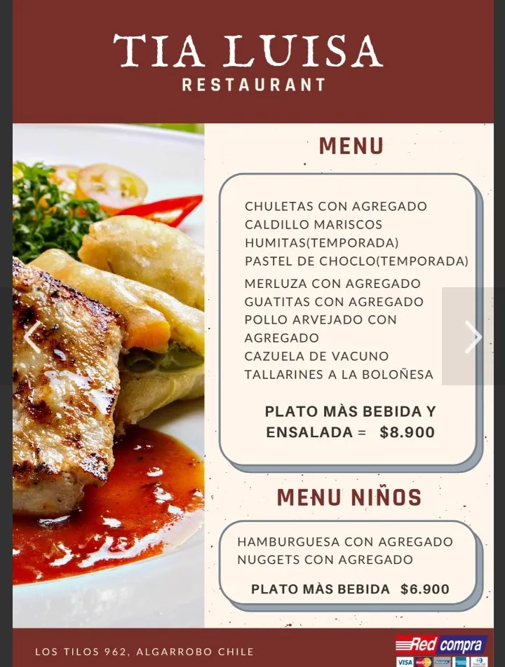 Menu_La Tía Luisa Restaurant_Algarrobo_image_1