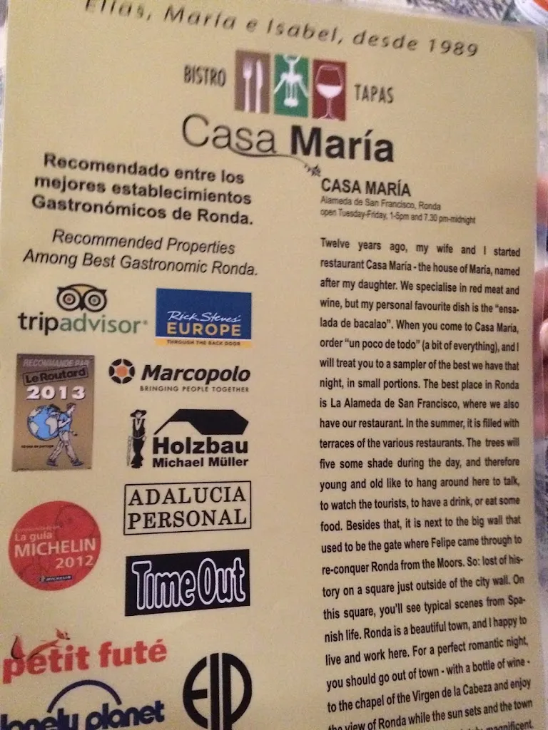 Menu_Restaurante Casa María_Arriate_image_1