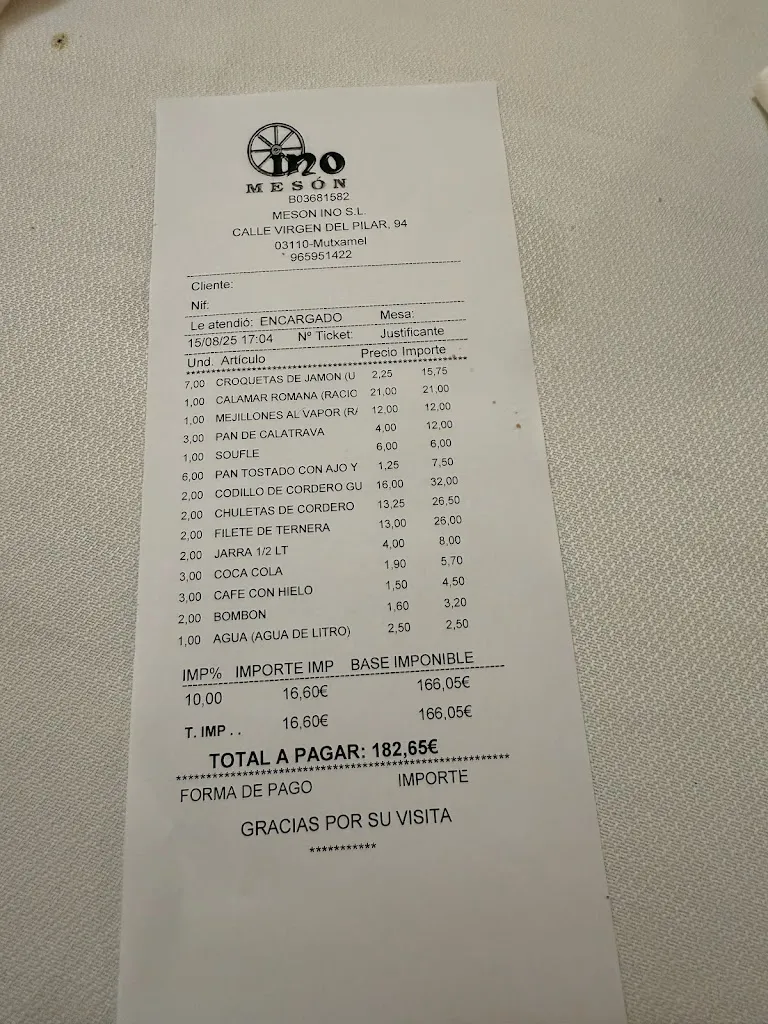 Antonio V. O._Meson Ino_Mutxamel_review