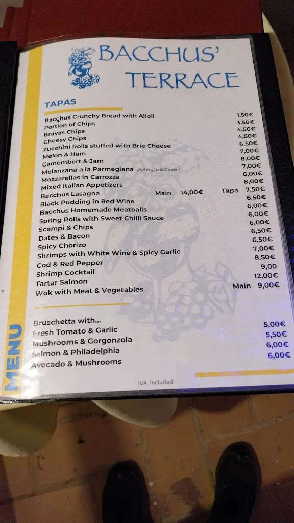 Menu_Restaurante Bacchus' Terrace_Benalmádena_image_1