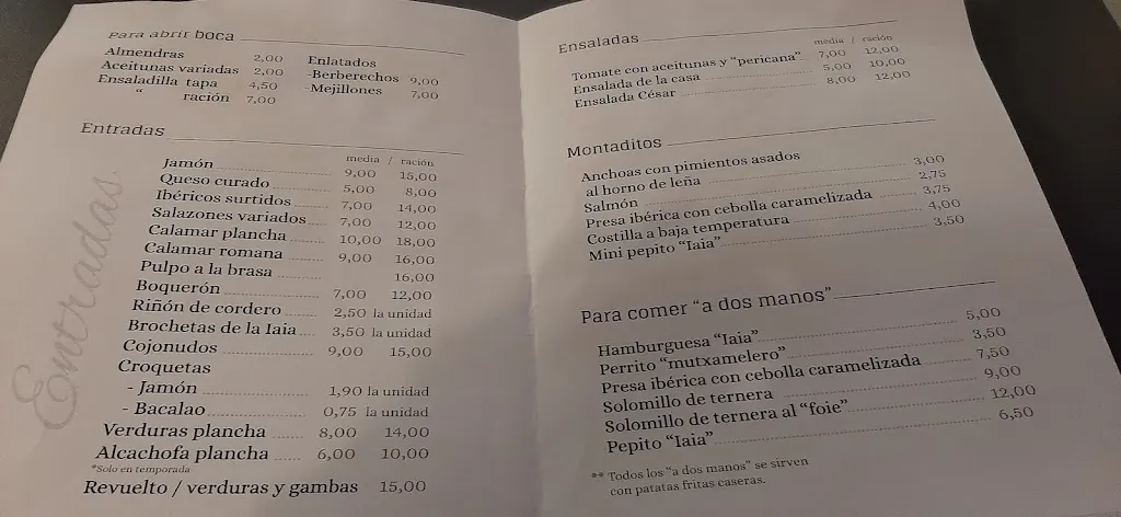 Menu_Restaurante Les Tapes de la Iaia_Mutxamel_image_1