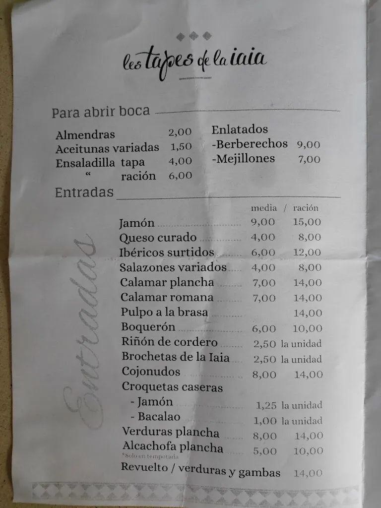 Menu_Restaurante Les Tapes de la Iaia_Mutxamel_image_2