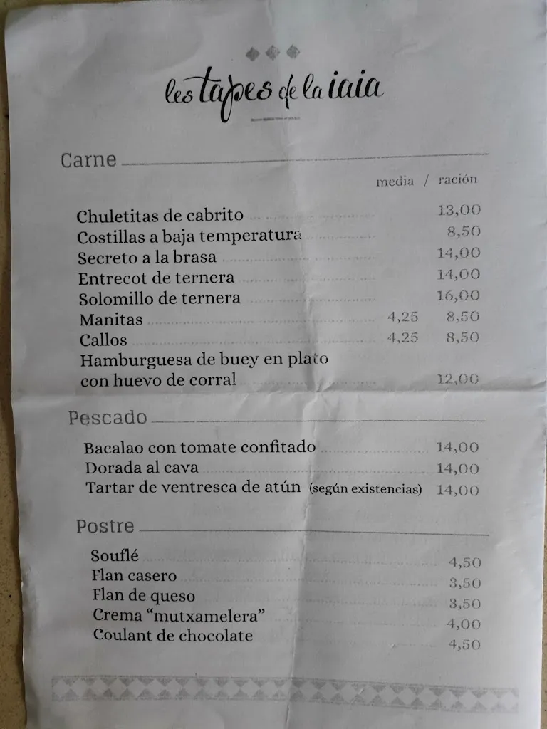 Menu_Restaurante Les Tapes de la Iaia_Mutxamel_image_3