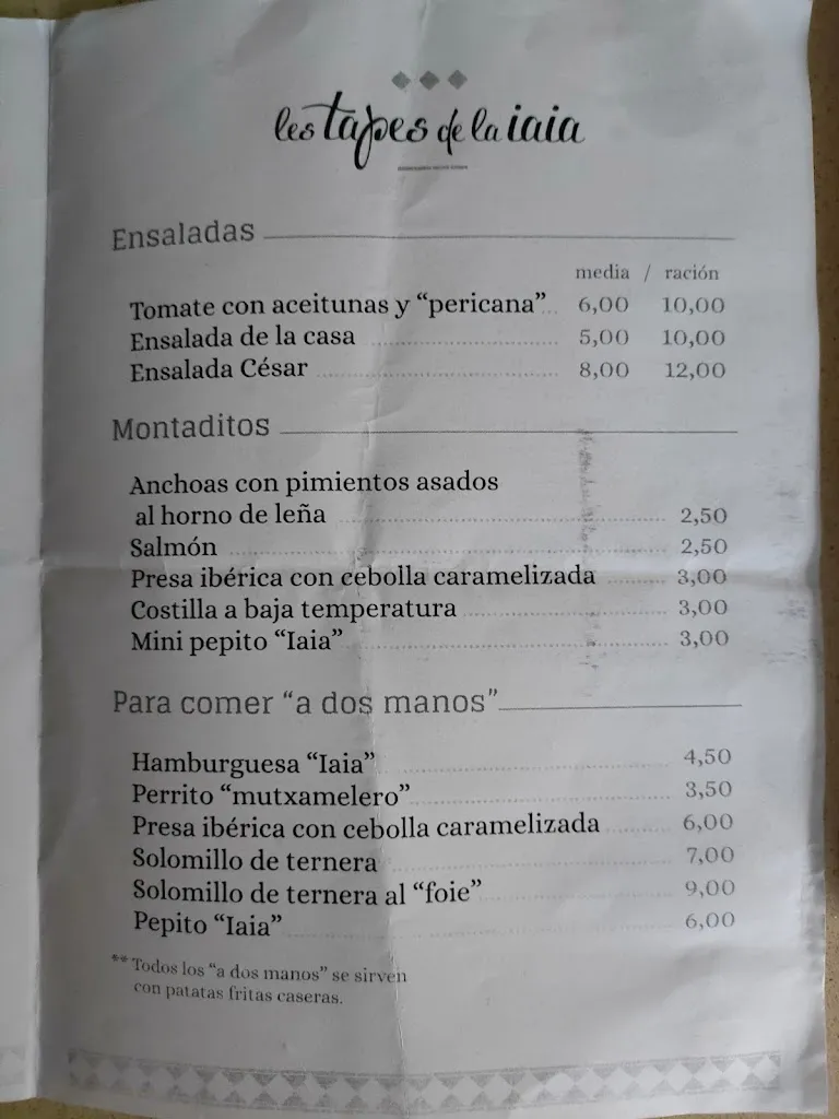 Menu_Restaurante Les Tapes de la Iaia_Mutxamel_image_4