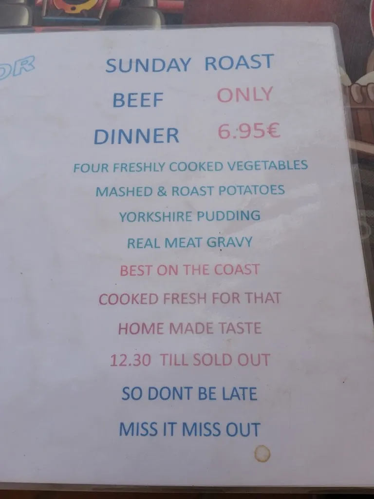 Menu_The Drunken Sailor_Benalmádena_image_3