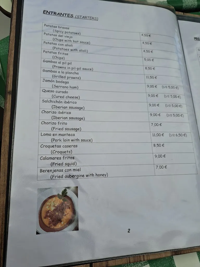 Menu_Bar La Plaza_Comares_immagine_3