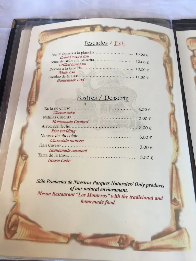 Menu_Meson Los Monteros_Cortes de la Frontera_image_1