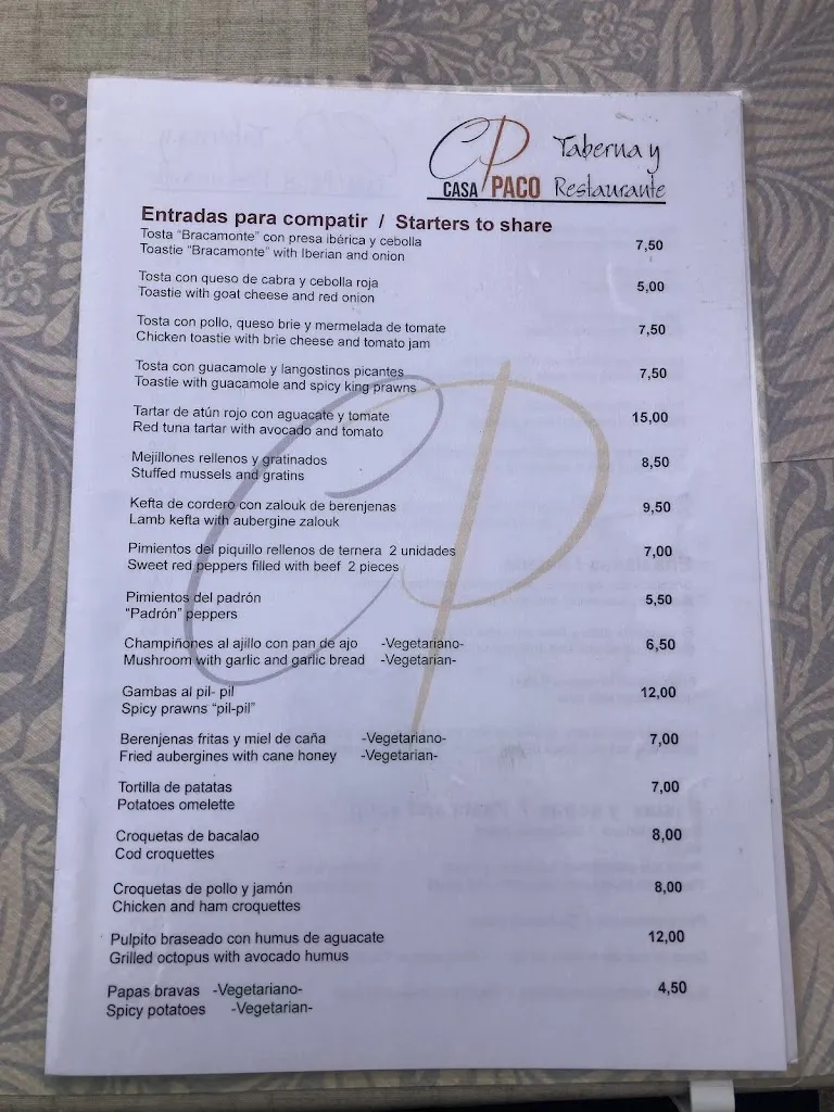 Menu_Taberna Restaurante Casa Paco_Cómpeta_image_4