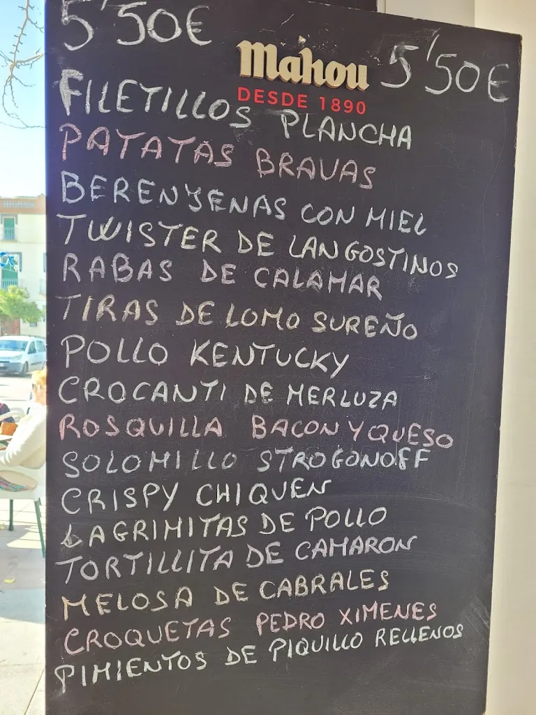 Menu_Bar Cafetería Tejada. 