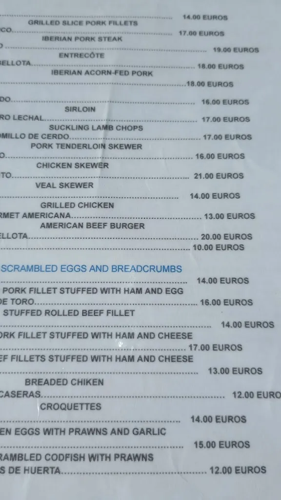 Menu_Bar Cafetería Tejada. 