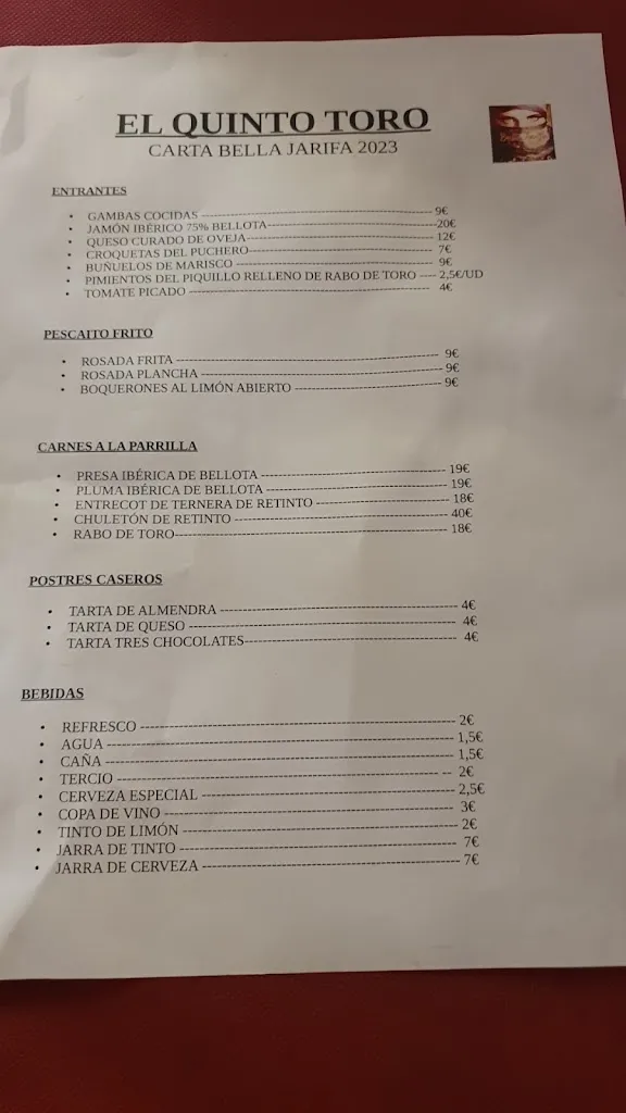Menu_Bar restaurante El quinto toro_Cártama_image_2