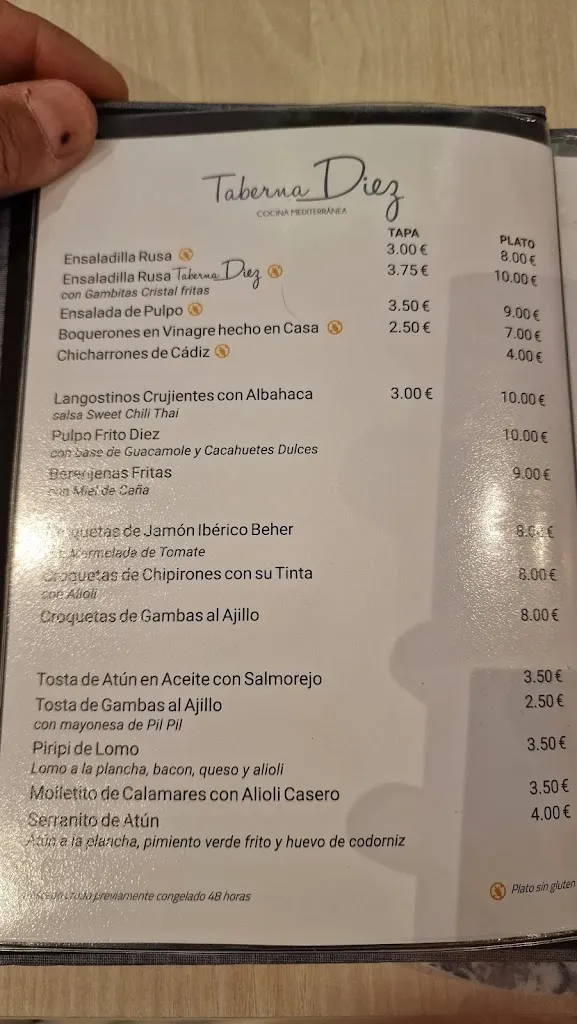 Menu_Restaurante Taberna Diez_Estepona_image_2