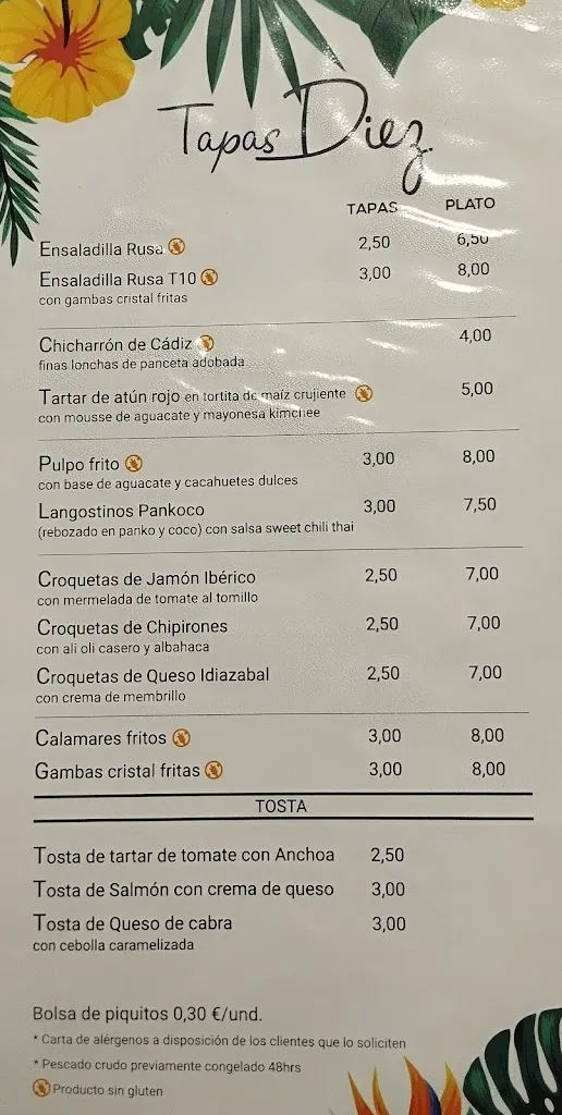 Menu_Tapas Diez_Estepona_image_1