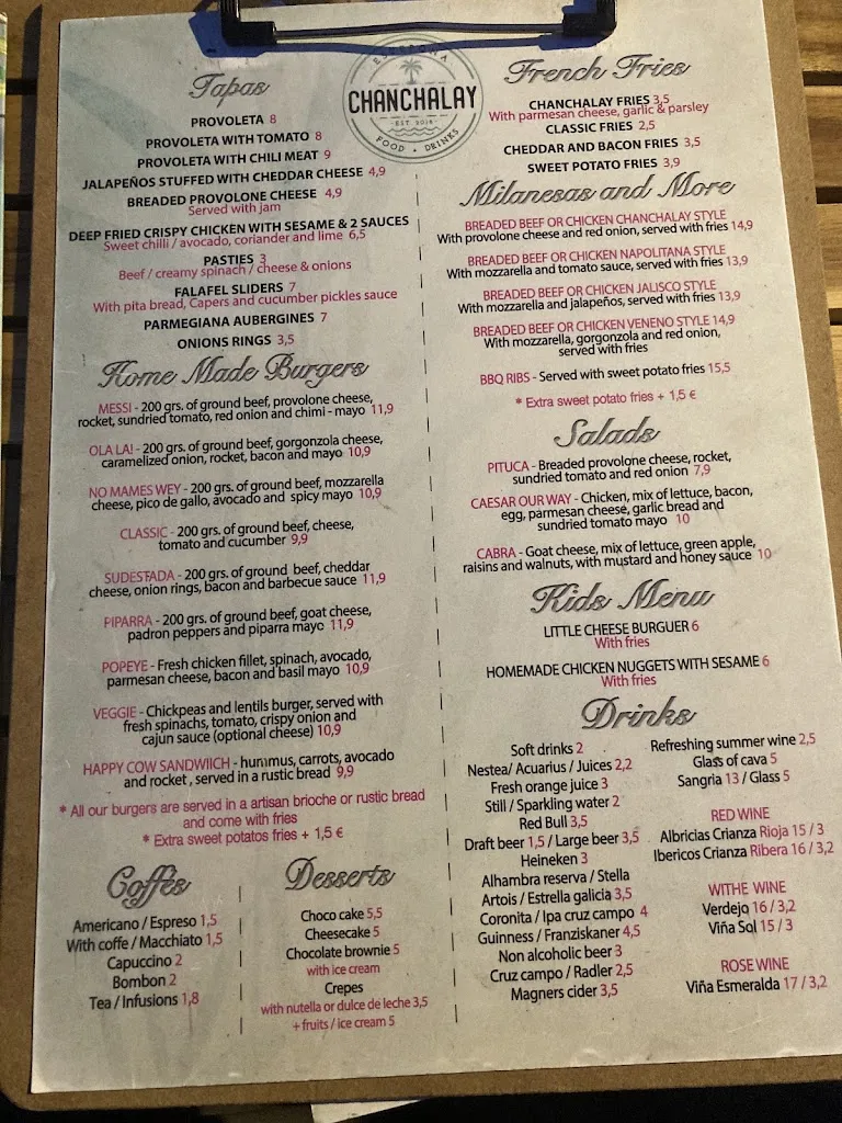 Menu_Chanchalay Bar_Estepona_immagine_1