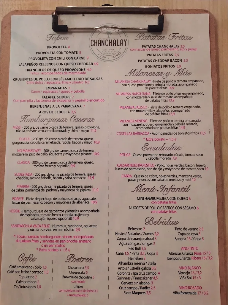 Menu_Chanchalay Bar_Estepona_immagine_2