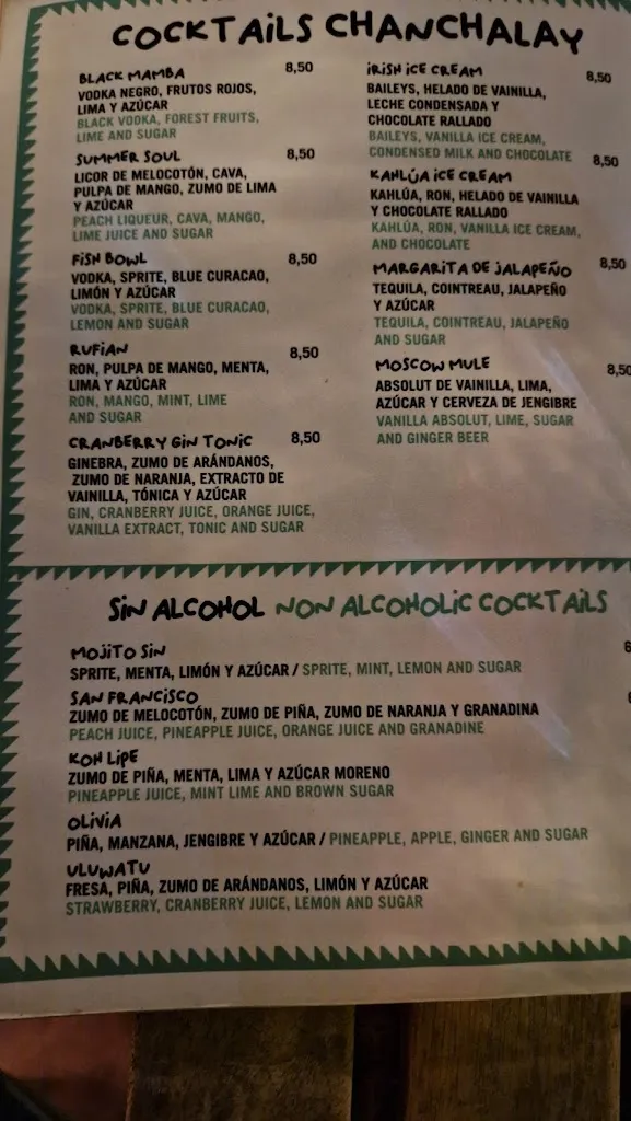 Menu_Chanchalay Bar_Estepona_immagine_4