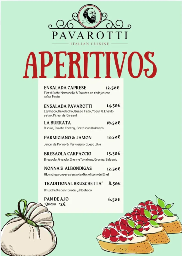 Menu_Pavarotti Italian Cuisine_Estepona_image_4