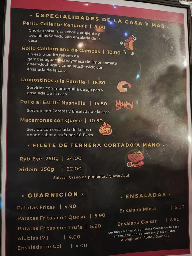 Menu_Kahuna's Estepona_Estepona_image_1
