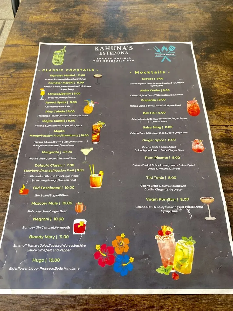 Menu_Kahuna's Estepona_Estepona_image_2