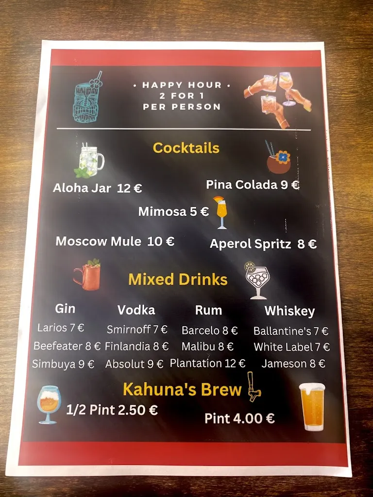 Menu_Kahuna's Estepona_Estepona_image_3