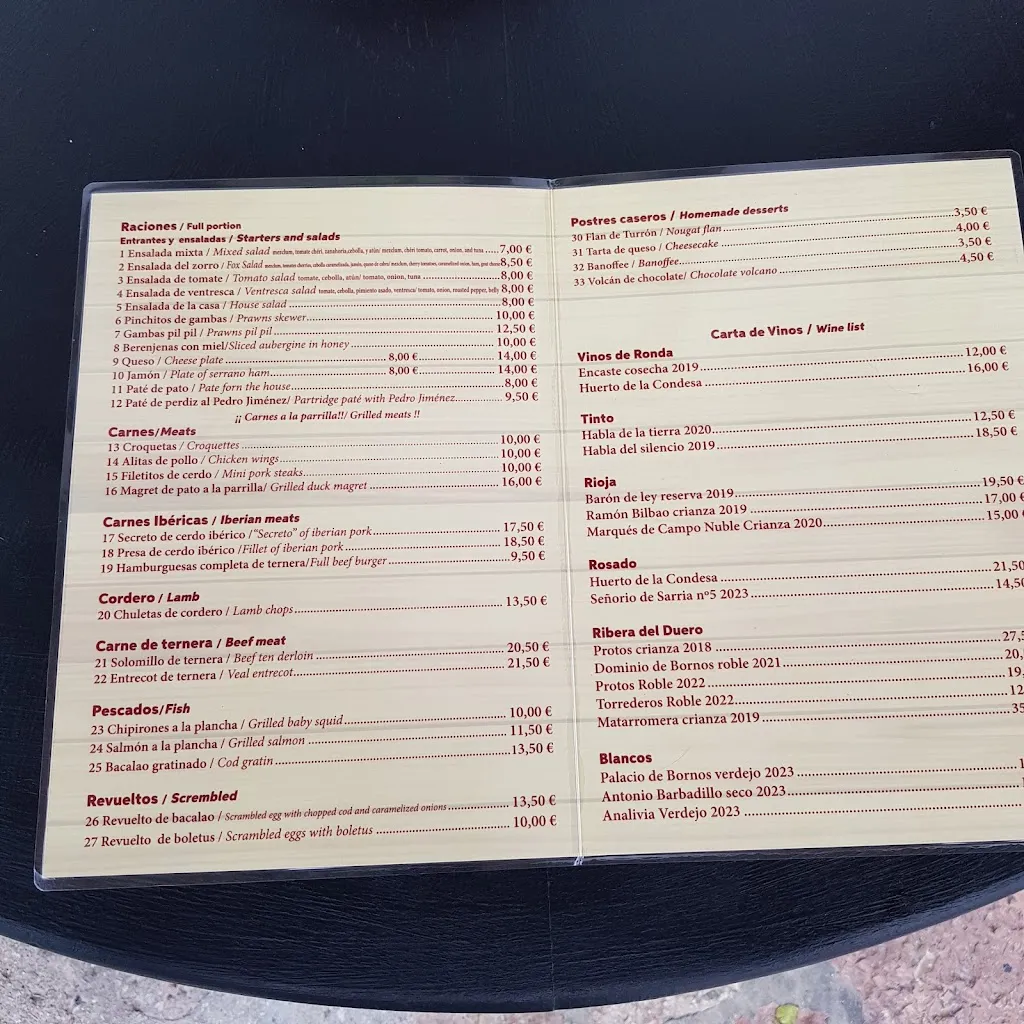 Menu_LA TABERNA DEL ZORRO_Gaucín_image_1