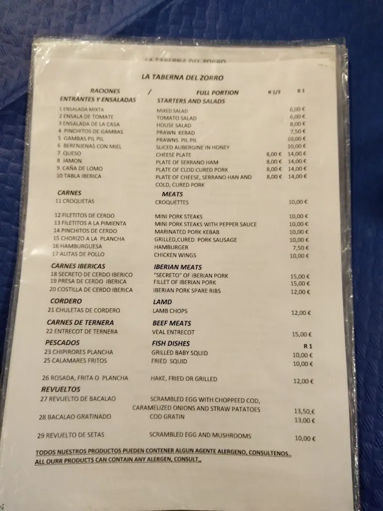 Menu_LA TABERNA DEL ZORRO_Gaucín_image_4