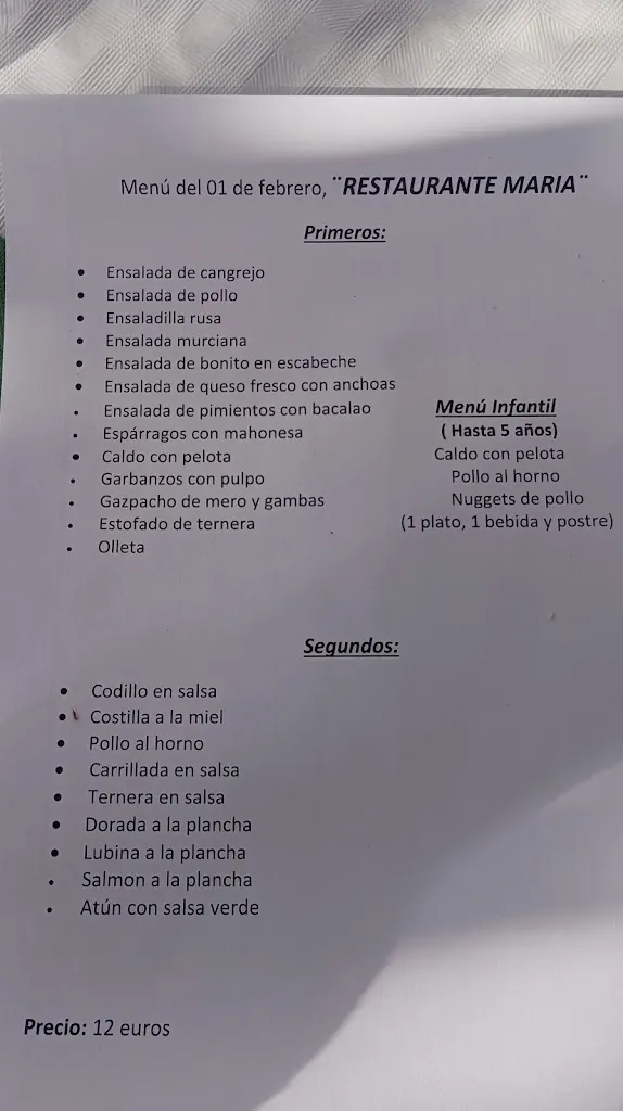 Menu_Restaurante María_Mutxamel_immagine_1